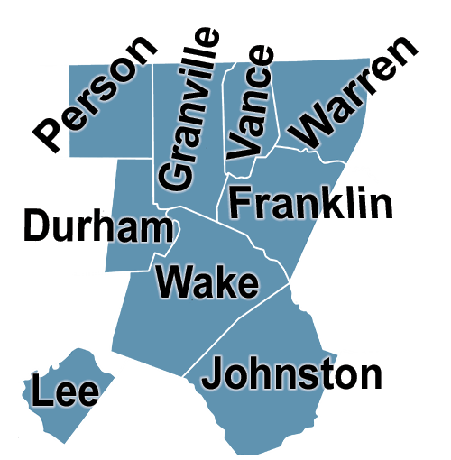 Wake AHEC service region map